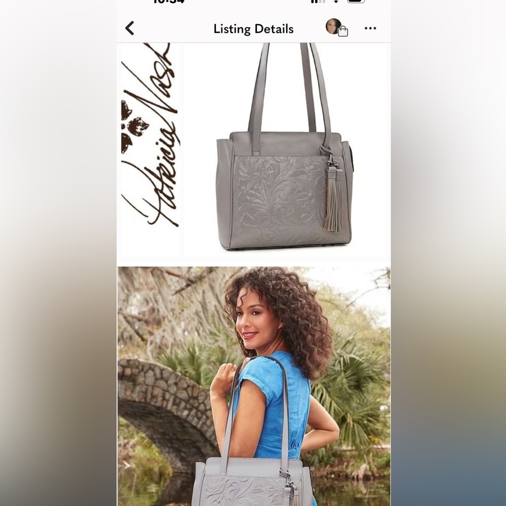 Patricia Nash Rosedale Embossed Leather Tote Bag